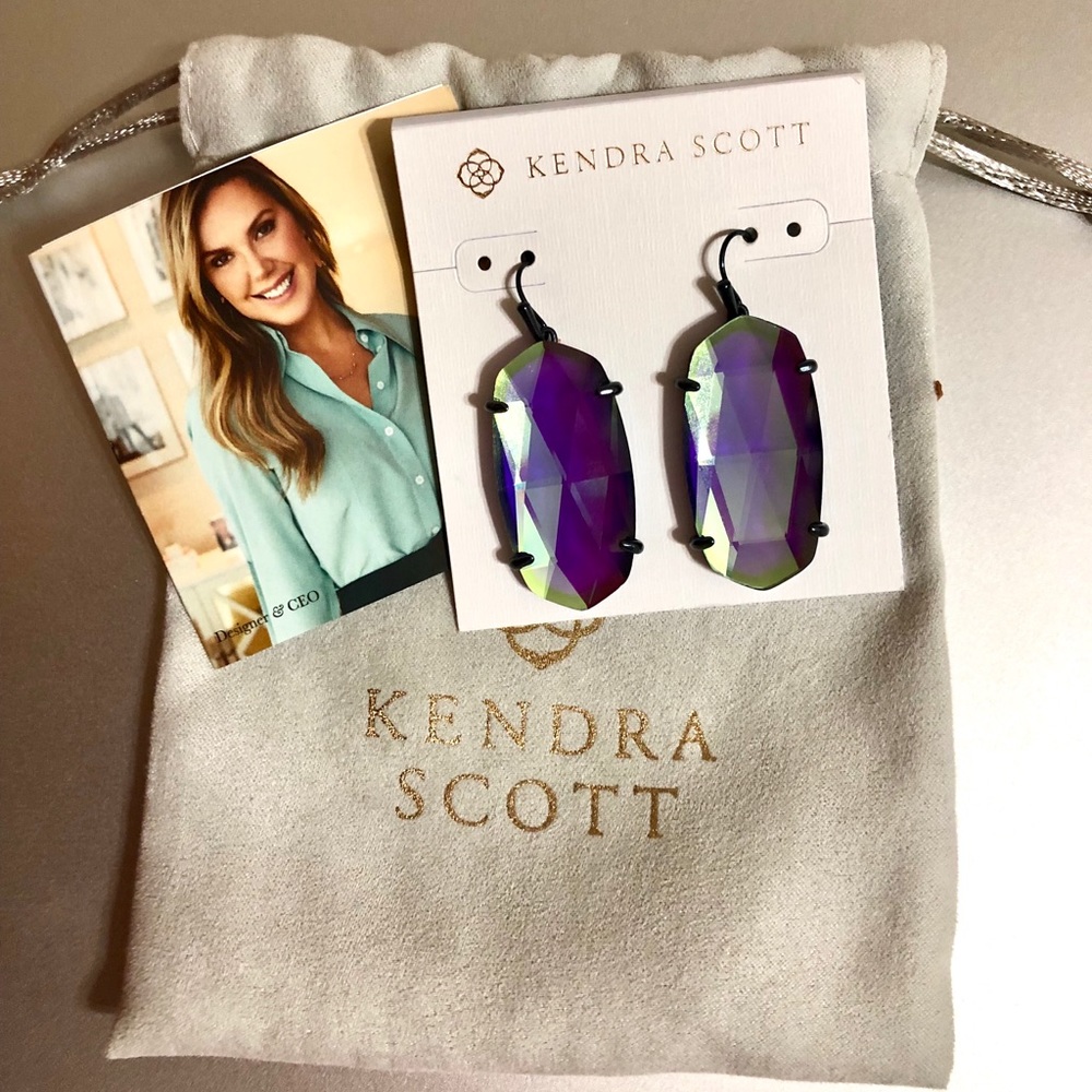 KS navy gunmetal esme earrings